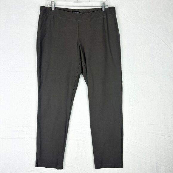 Eileen Fisher System Washable Stretch Crepe Slim Ankle Pants Size Large Gray - Picture 1 of 6